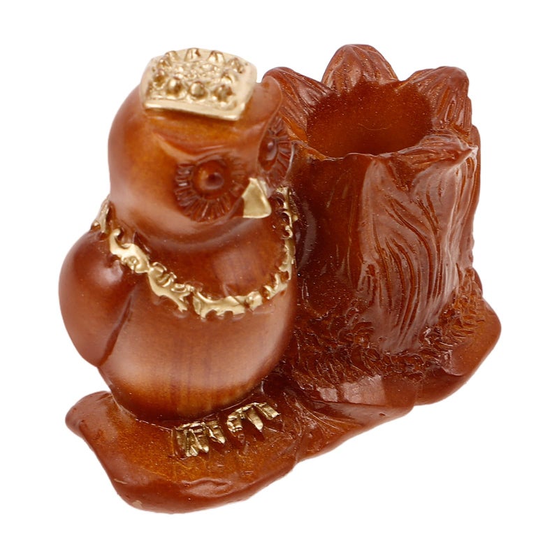 Cute Owl Pen Holder Small Resin Desk Organizer Stationery Storage Container - Image 2