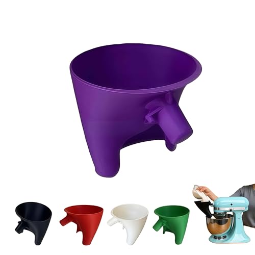 LWOGD Flour Funnel for KitchenAid Mixer 5 Qt, Anti-Splash Attachment for Tilt-Head Stand Mixer 4.5 & 5 Quart (KSM150), Dishwasher Safe No-Mess Baking Tool, Easy Pour Accessory (Purple) - Image 1