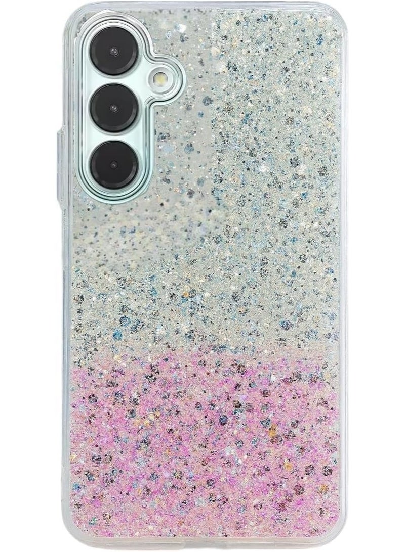 Compatible with Samsung Galaxy A15 5G / 4G Case, Clear Glitter Bling Sparkly, Soft TPU Frame Bumper, Hard-Back Cover for Women & Girls, Transparent Protective Phone Case - Image 1