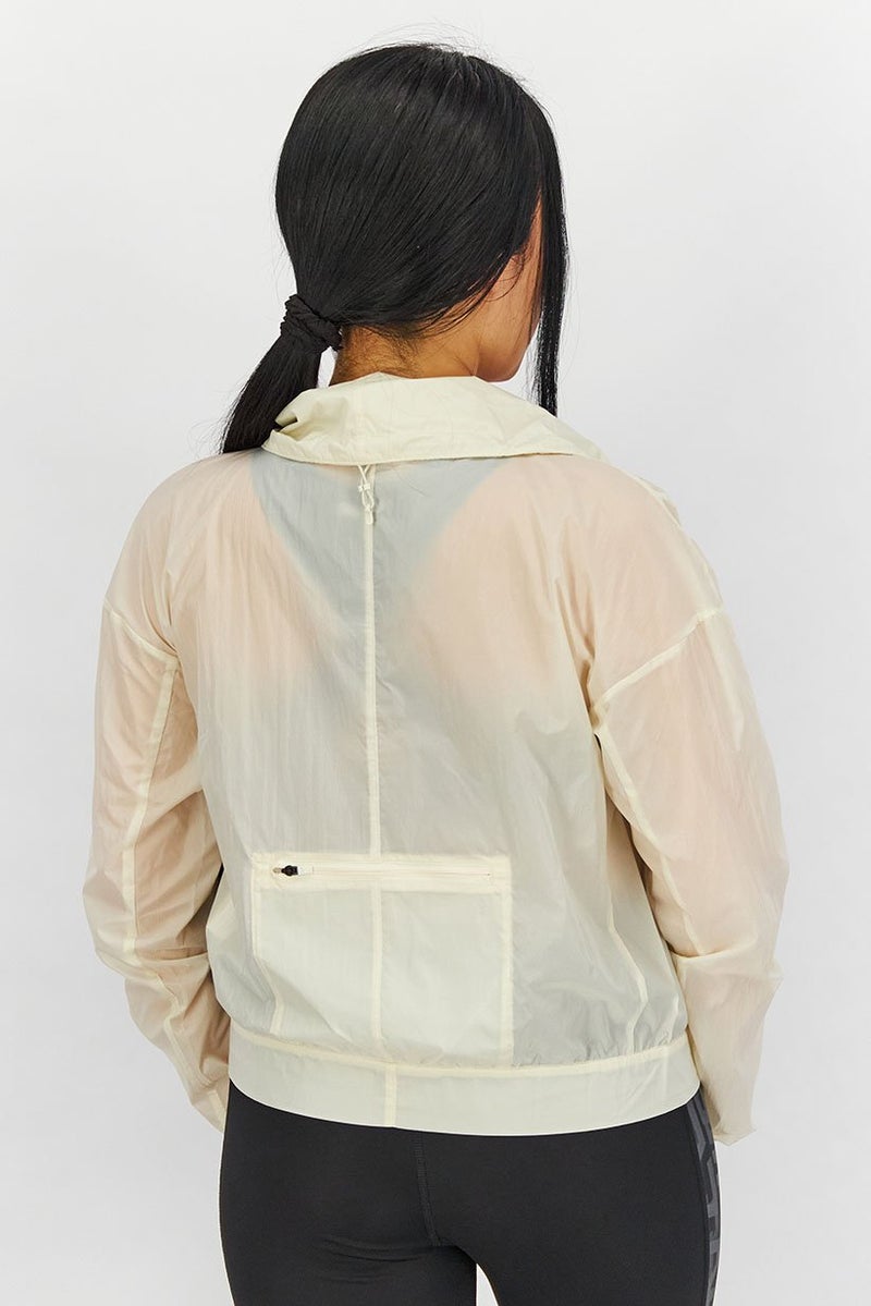 asics جاكيت جري للنساء بأكمام طويلة وقصة عادية، وردي مدخن - Image 4