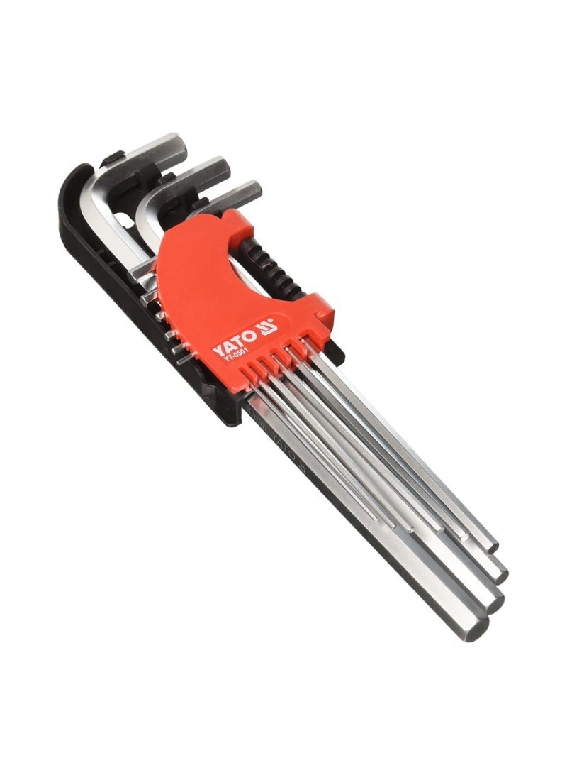 YATO Hex Key 9Pcs 1,5-10Mm Long Crv YT-0501