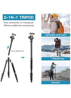 Arabest Professional Camera Tripod Stand for DSLR Photography, Lightweight yet Heavy Duty. Perfect for Spotting Scopes, Telescopes, and Binoculars. Complete Compact Tripod Unit, Tall and Sturdy Stand.  - Image 3