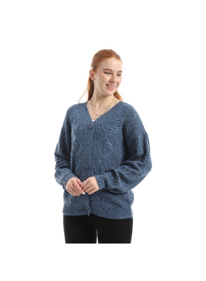 سيزار كارديجان حريمي صوف مزود بزراير من الأمام - Image 2