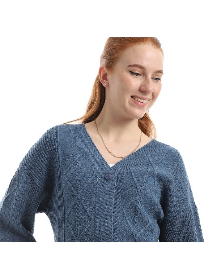 سيزار كارديجان حريمي صوف مزود بزراير من الأمام - Image 5