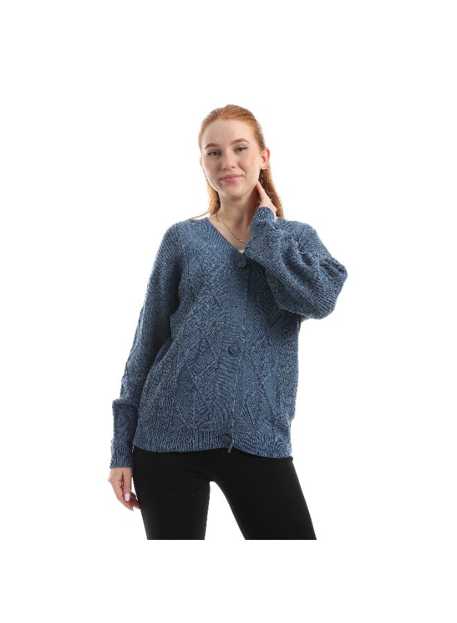 سيزار كارديجان حريمي صوف مزود بزراير من الأمام - Image 1