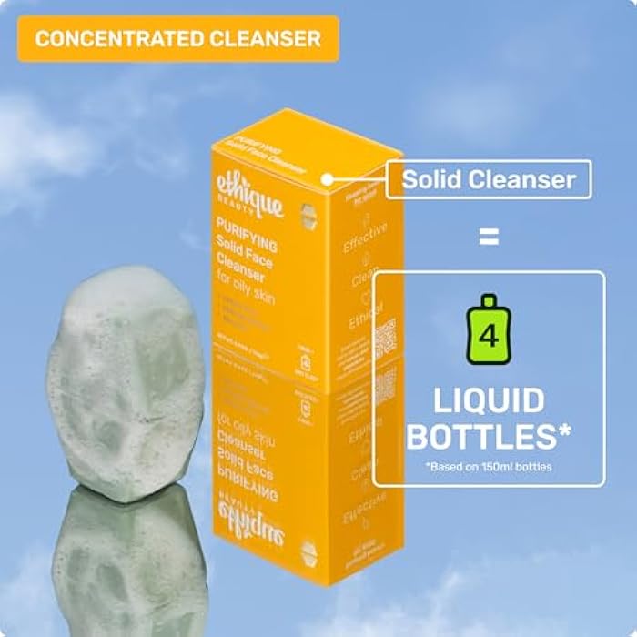 Ethique Purifying - Solid Face Cleanser for Oily Skin -Vegan, Zero-Waste, Plastic-Free, Cruelty-Free, 3.9 oz (Pack of 1: 2 Bars) - Image 4
