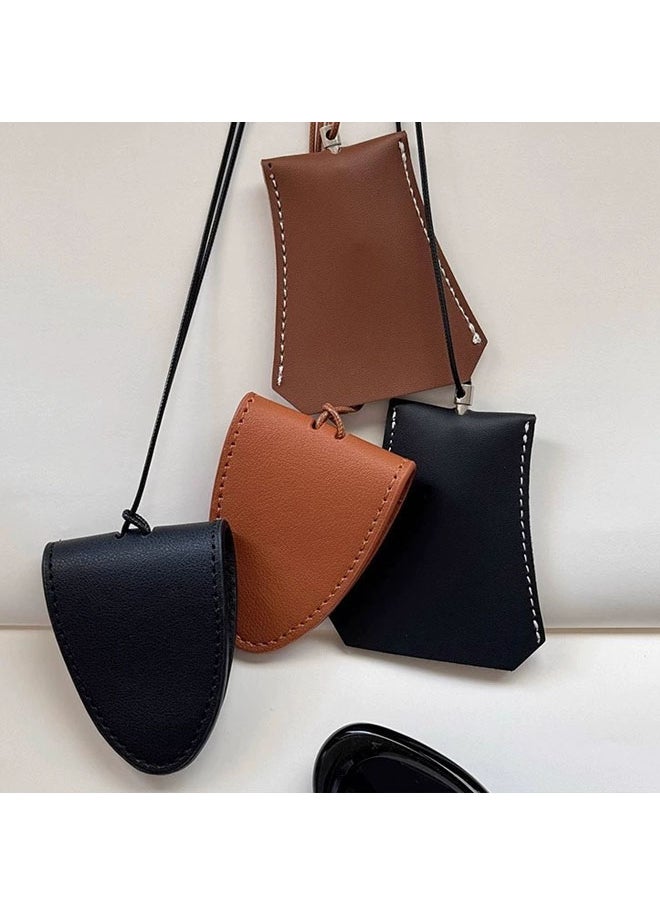 Generic - Korean-style Long Leather Pull-out key Pouch Neck Accessory With Magnetic Multi-functional Leather Sunglasses Clip Necklace. - Image 1