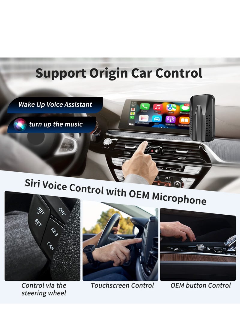 SYOSI - Wireless CarPlay Adapter with Netflix Disney+ YouTube Google Play, CarPlay&Android Auto Wireless Adapter for OEM Wired Carplay Cars, Upgrade Magic Box 2.0, Plug&Play,No Delay,TF Card,Mirroring - Image 1