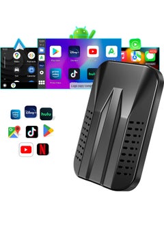 Wireless CarPlay Adapter with Netflix Disney+ YouTube Google Play, CarPlay&Android Auto Wireless Adapter for OEM Wired Carplay Cars, Upgrade Magic Box 2.0, Plug&Play,No Delay,TF Card,Mirroring