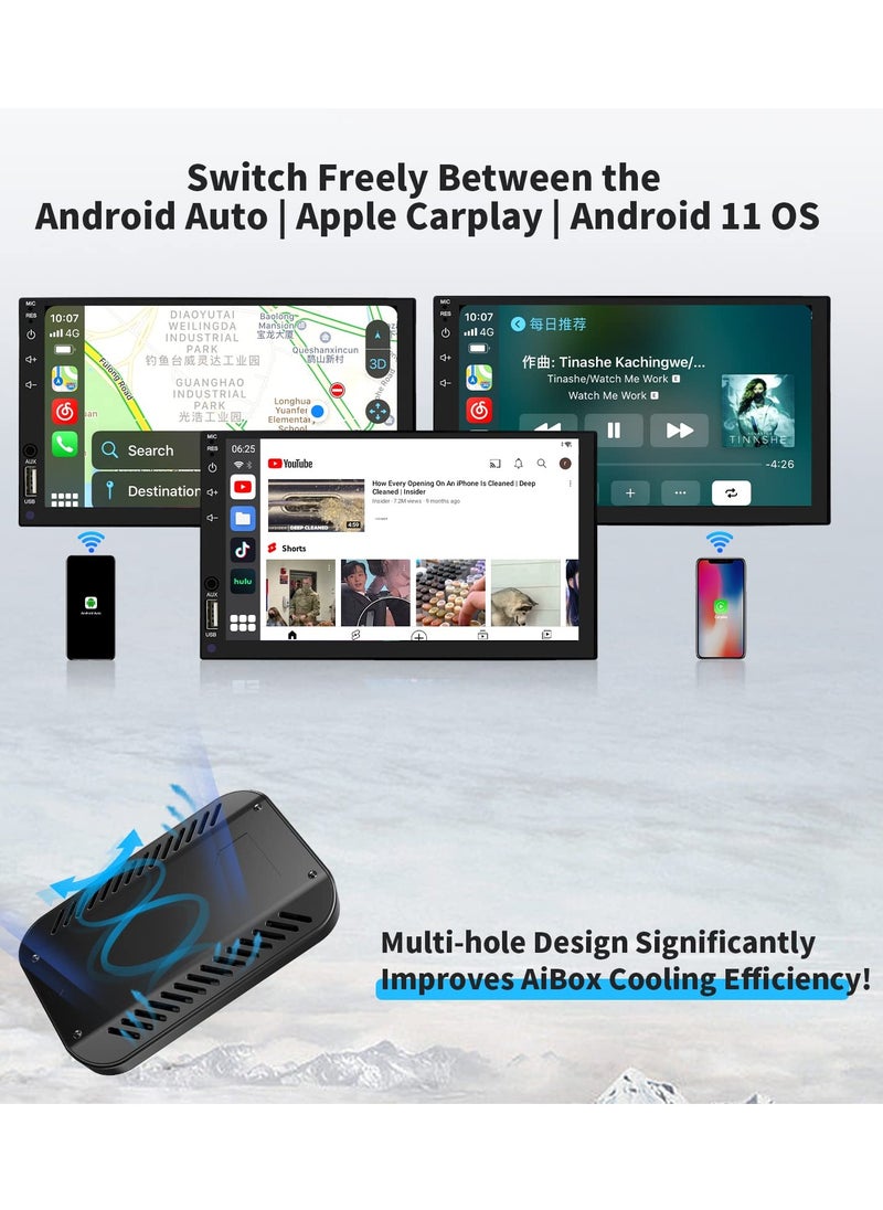 SYOSI - Wireless CarPlay Adapter with Netflix Disney+ YouTube Google Play, CarPlay&Android Auto Wireless Adapter for OEM Wired Carplay Cars, Upgrade Magic Box 2.0, Plug&Play,No Delay,TF Card,Mirroring - Image 1