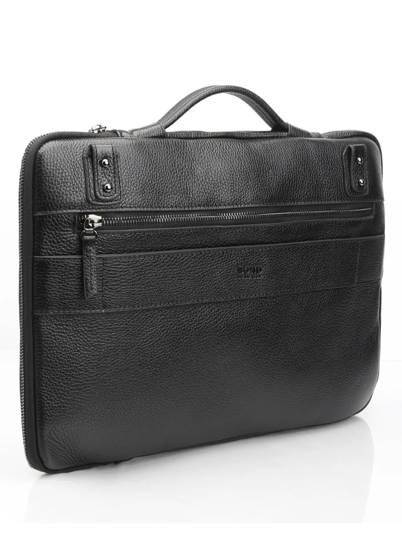 Trucare Bond Leather Laptop Bag Black - 1223 / 1418