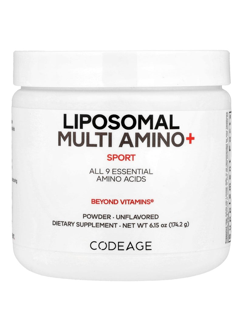 Codeage Sport, Liposomal Multi Amino+ Powder, Unflavored, 6.15 oz (174.2 g)