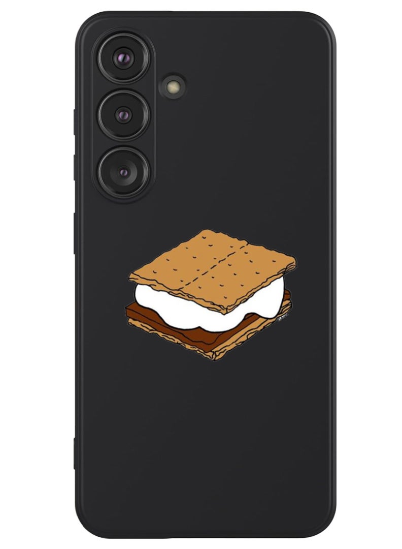 Theodor Protective Slim Fit Case Liquid Silicone Cover with Full Body Protection Anti-Scratch Shockproof Case For Samsung Galaxy S24 (Black) - Ice Cream  - Image 1