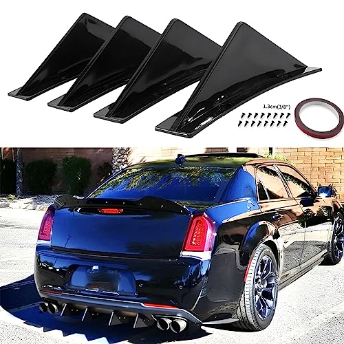 AICEL 4 قطع جناح شفة م diffuser خلفي للسيارة، ملحقات مضادة للصدمات، واقي زعنفة القرش، شفة مقسم خلفي مع براغي، زينة عالمية للسيارة SUV شاحنة - Image 4