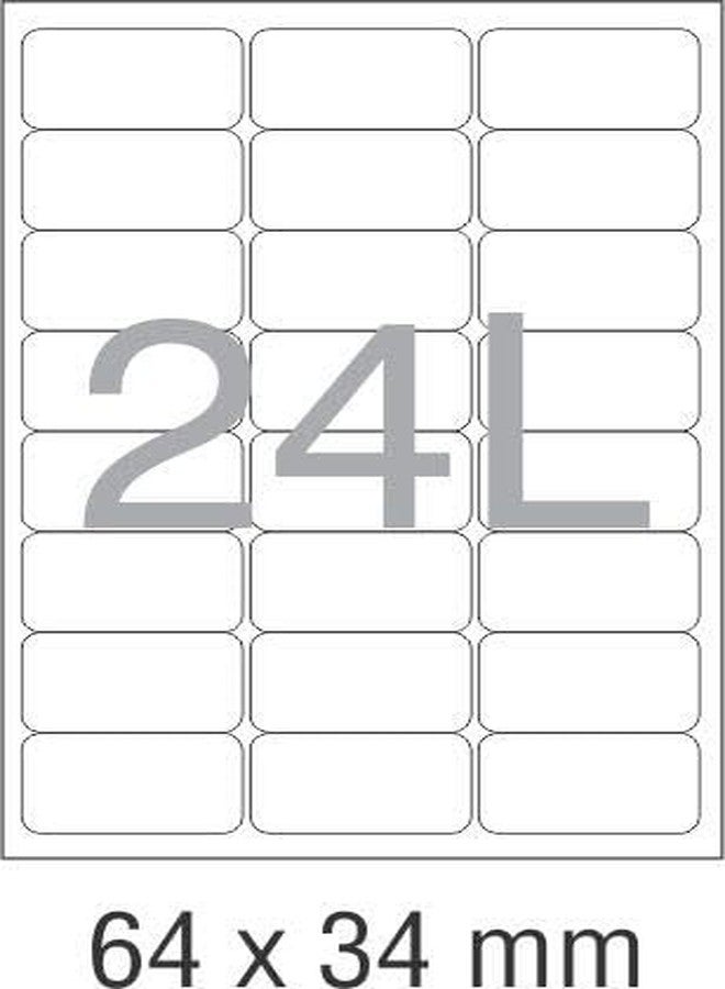GMP Multipurpose Label for Inkjet/Laser Printer 24 Label (Size of Lable 64 mm x 34 mm) in A4 Sheet (100 Sheet) - Image 2