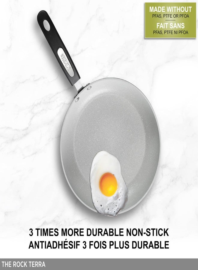 ستارفريت مقلاة ستار فريت ذا روك تيرا 26 سم (10 بوصات) سيراميك غير لاصقة - قاعدة ألومنيوم سميكة - خالية من حمض البيرفلوروكتانويك - سهلة التنظيف - رمادي - Image 2