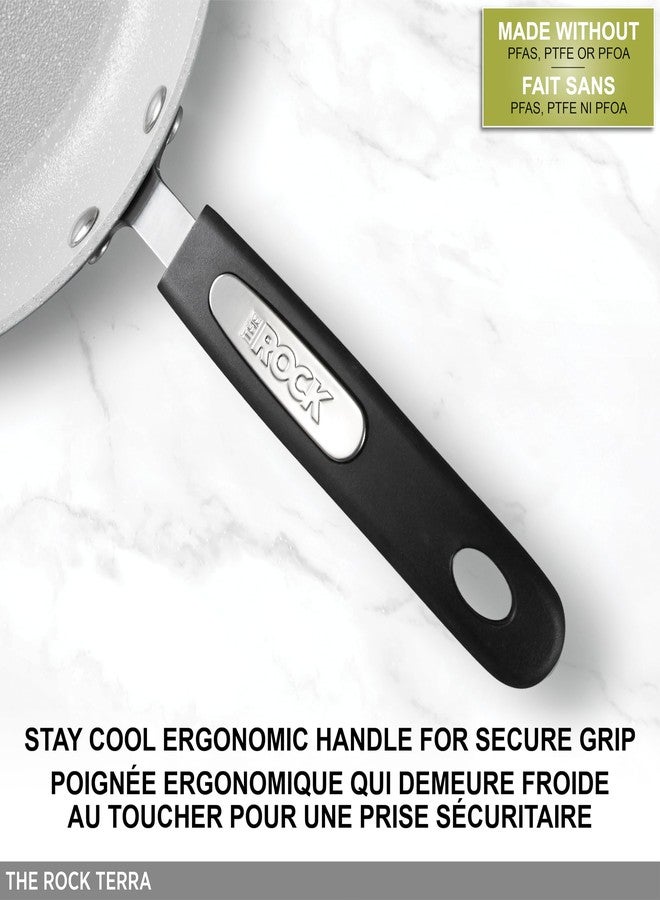 ستارفريت مقلاة ستار فريت ذا روك تيرا 26 سم (10 بوصات) سيراميك غير لاصقة - قاعدة ألومنيوم سميكة - خالية من حمض البيرفلوروكتانويك - سهلة التنظيف - رمادي - Image 3