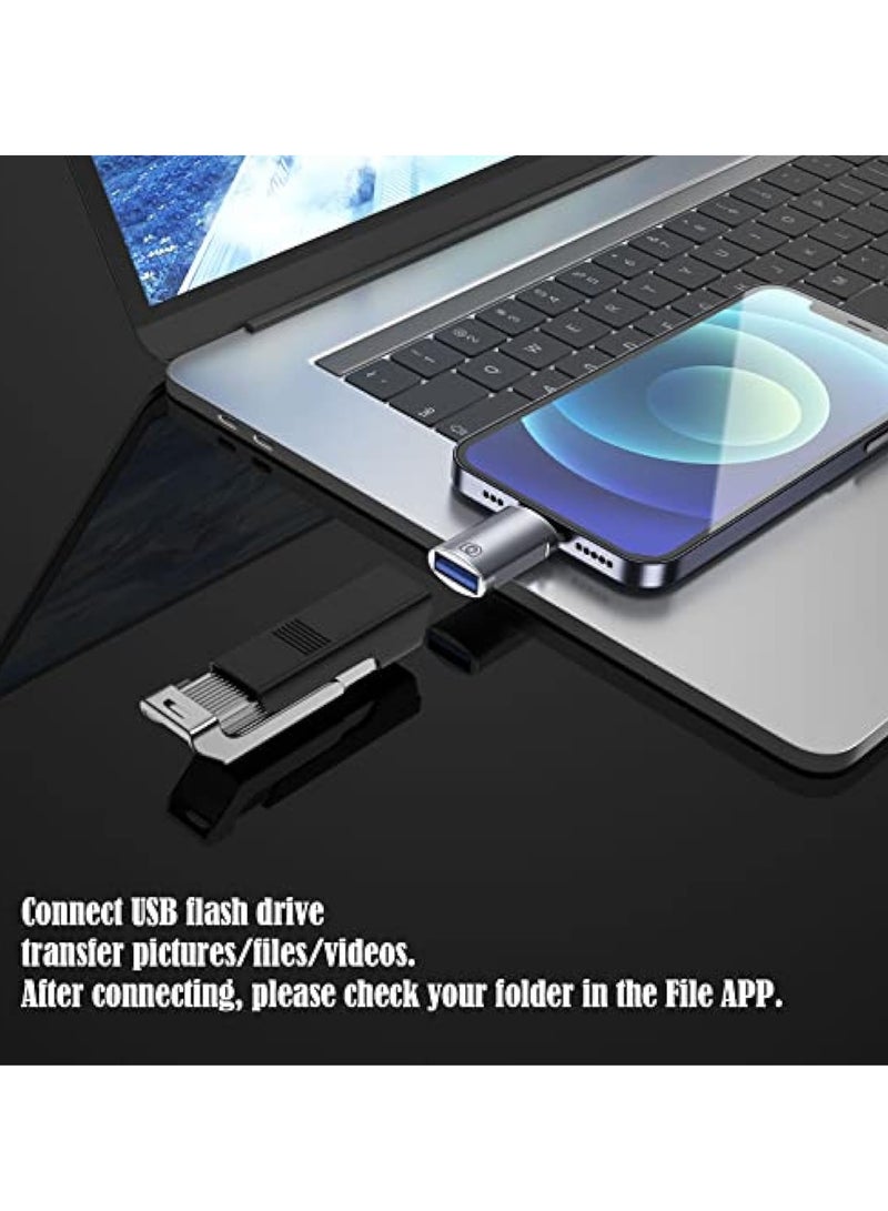 KASTWAVE 2 Pieces to USB Adapter, USB to iO-S OTG3.0 Adapter, Compatible with Apple MagSafe Watch iPhone The Connection Between IP-Hone and Products Such as Cameras, USB Drives, Card Readers, mice - Image 3