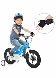 SYOSI Kids Fingerless Cycling Gloves Mittens Breathable Non Slip Half Finger Bike Riding Shockproof Sports Training UV Protection Outdoor Skateboard for Boys Girls 6-10 Years  - Image 2