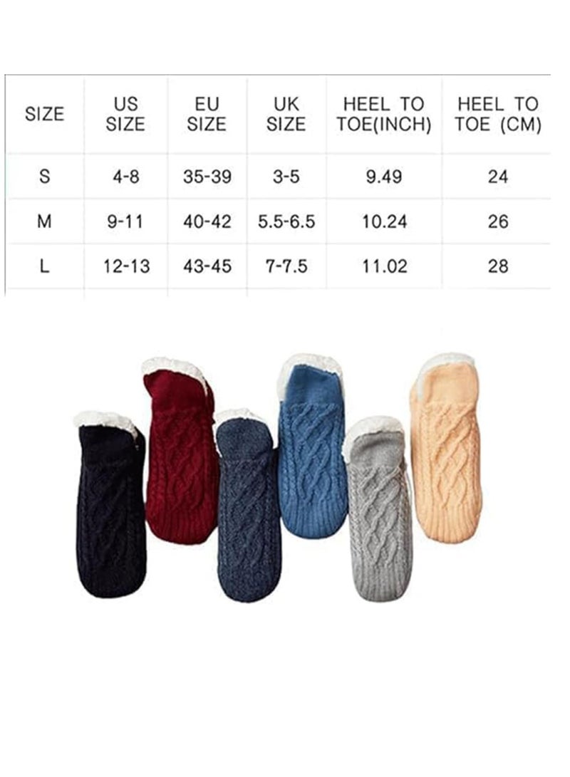 Generic Fluffy Fleece Slipper Socks, Non-Slip Warm Winter Socks Cute Fleece-lined Slipper Socks Warm Indoor Slipper Socks Cozy Winter Non-Skid Socks Plush Socks Soft Fluffy Socks for Unisex in Home(Black) - Image 2