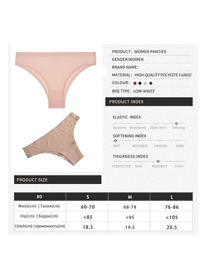 Unewshi Thong,Seamless Underwear for Women Panties,4 Pack Women’s Seamless Cheeky Hipster Underwear No Show Panties Invisibles Breathable Briefs Soft Stretch Bikini Lingerie - Image 4