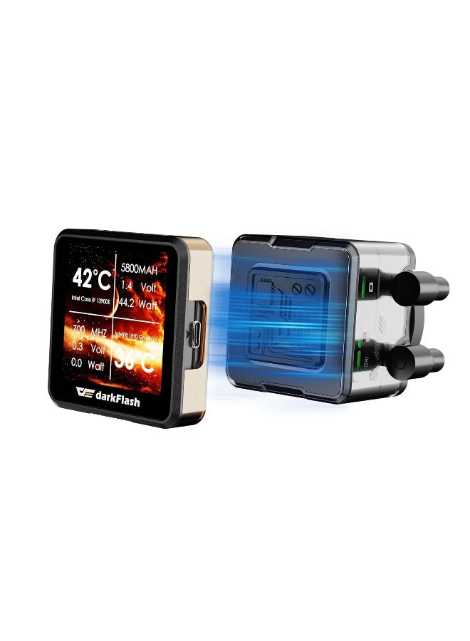 دارك فلاش مبرد وحدة المعالجة المركزية السائل darkFlash DE360 الكل في واحد، شاشة LCD مقاس 2.88 بوصة بدقة 480 * 480، شاشة مغناطيسية، مزامنة ARGB، مراوح PWM، مشعاع 360 مم، مبرد وحدة المعالجة المركزية AIO متوافق مع Intel 1851/1700، AMD AM4/AM5 (أسود) - Image 4