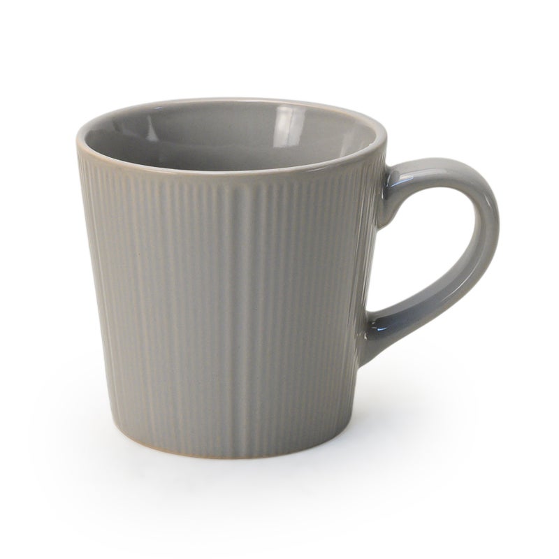 Cuisine Art EVE Stoneware Coffee Mug Set of 4 – 300 ML Grey Cups | Durable Ribbed Coffee & Tea Mug Set for Home, Office & Café | Cappuccino, Latte & Cocoa Mugs - Image 4