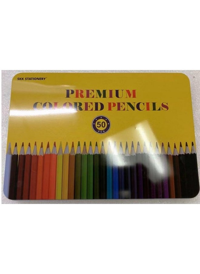 SKKSTATIONERY SKKSTATIONERY 50Pcs Colored Pencils, Packing in Tin, 50 Vibrant Colors, Drawing Pencils for Sketch, Arts, Coloring Books  - Image 4
