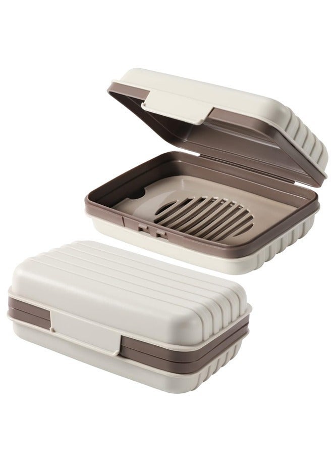 2Pcs Travel Soap Holder Soap Box Soap Container Soap Case Portable Bar Soap Dishes with Drain for Traveling Camping Hiking Bathroom Vacation Outdoor Shower - Image 1