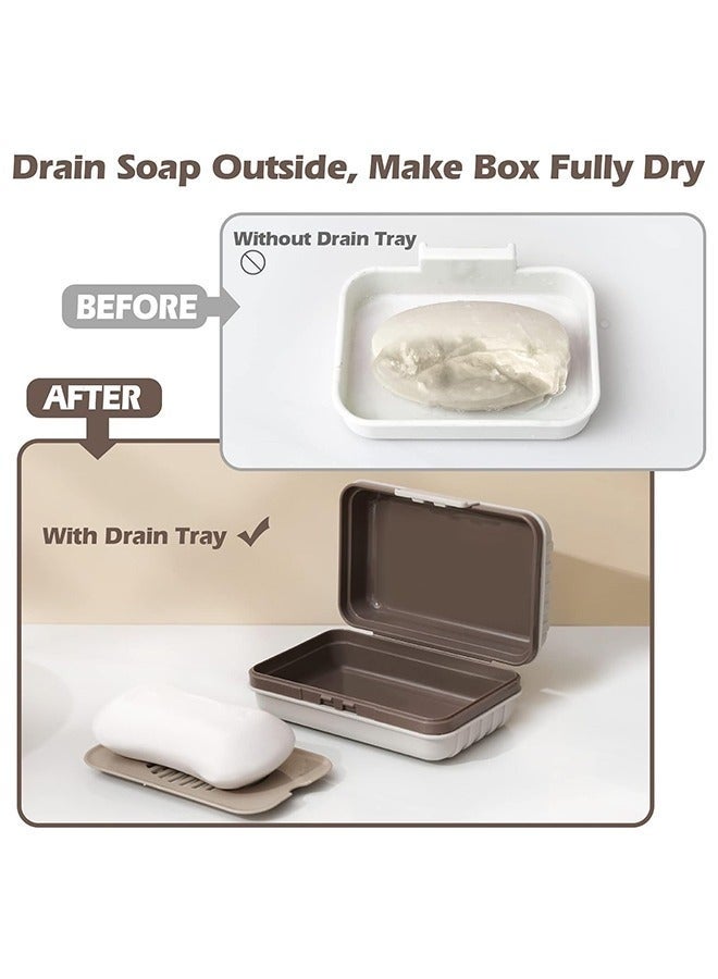 2Pcs Travel Soap Holder Soap Box Soap Container Soap Case Portable Bar Soap Dishes with Drain for Traveling Camping Hiking Bathroom Vacation Outdoor Shower - Image 3