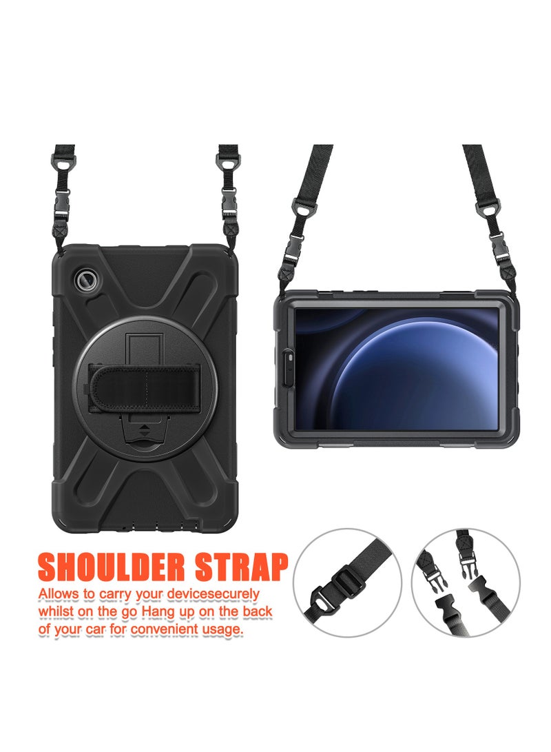 Rugged Case for Samsung Galaxy Tab A9 8.7 2023 X110/X 115 Case with Holder Ratable Stand Hand Strap Shoulder Belt  - Image 5