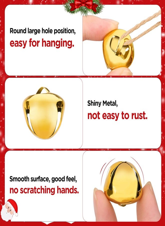 Sooez Silver Jingle Bells for Crafts, 50PCS 1inch Large Craft Bells with Crisp Sound, Christmas Bells Silver Bells for Crafts Christmas Decorations Halloween, Silver Jingle Bells 1 inch - Image 4