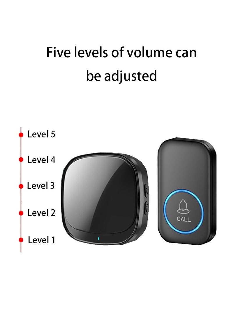Generic Smart Waterproof Wireless Doorbell, Over 1000 Feet Range,5 Levels of Volume, Cordless Doorbell for Home, Office, Apartment, Hotel, Warehouse and Anti-Theft Black  - Image 3