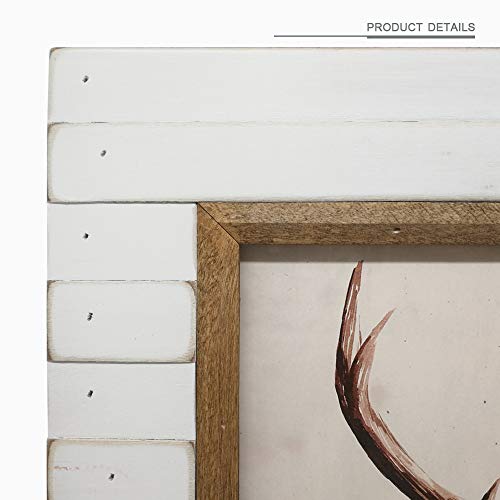 icheesday 8x10 Wooden Picture Frame Rustic Distressed White Photo Frame with Glass Cover Ready to Table Top and Wall Mounting - Image 2