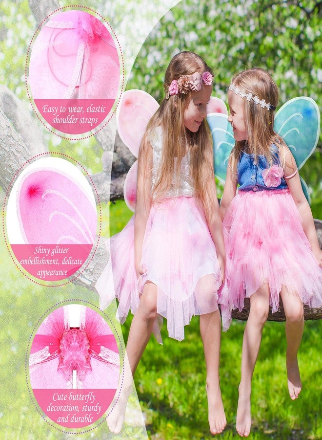 Geosar 24 Pcs Butterfly Wings Girls Fairy Wing Bulk Party Favor Decor Birthday Costume Dress up for Kids Gift(Colorful) - Image 3