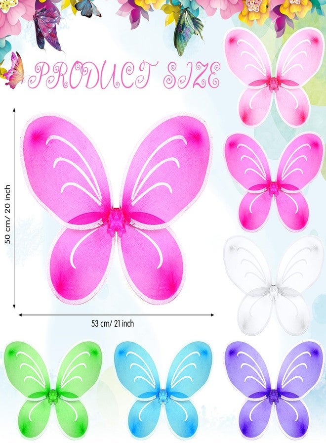 Geosar 24 Pcs Butterfly Wings Girls Fairy Wing Bulk Party Favor Decor Birthday Costume Dress up for Kids Gift(Colorful) - Image 2