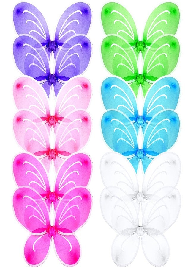 Geosar 24 Pcs Butterfly Wings Girls Fairy Wing Bulk Party Favor Decor Birthday Costume Dress up for Kids Gift(Colorful) - Image 1