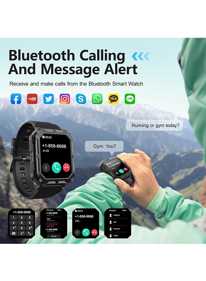 رولستيمي ساعة رياضية ذكية للرجال ، مقاومة للماء ، مع مكالمة بلوتوث ، وضع رياضي متعدد ، شاشة 1.83 بوصة ، جهاز تعقب للياقة البدنية - Image 5