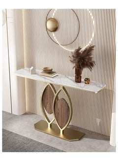AWD Catchy Console Table, Gold Metal Frame with Marble Top  - Image 1