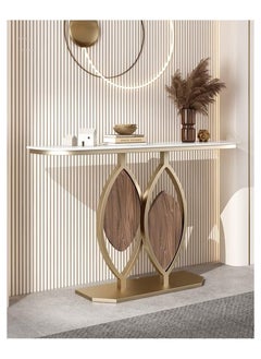 AWD Catchy Console Table, Gold Metal Frame with Marble Top  - Image 2