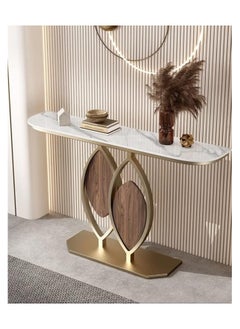 AWD Catchy Console Table, Gold Metal Frame with Marble Top  - Image 4