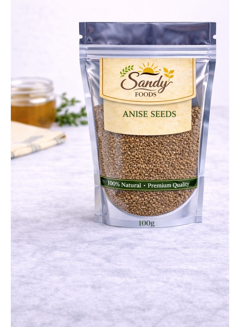 Sandy Foods Anise Seeds 100g – Aniseed – 100% Natural – Distinctive Aromatic Flavor – High Quality