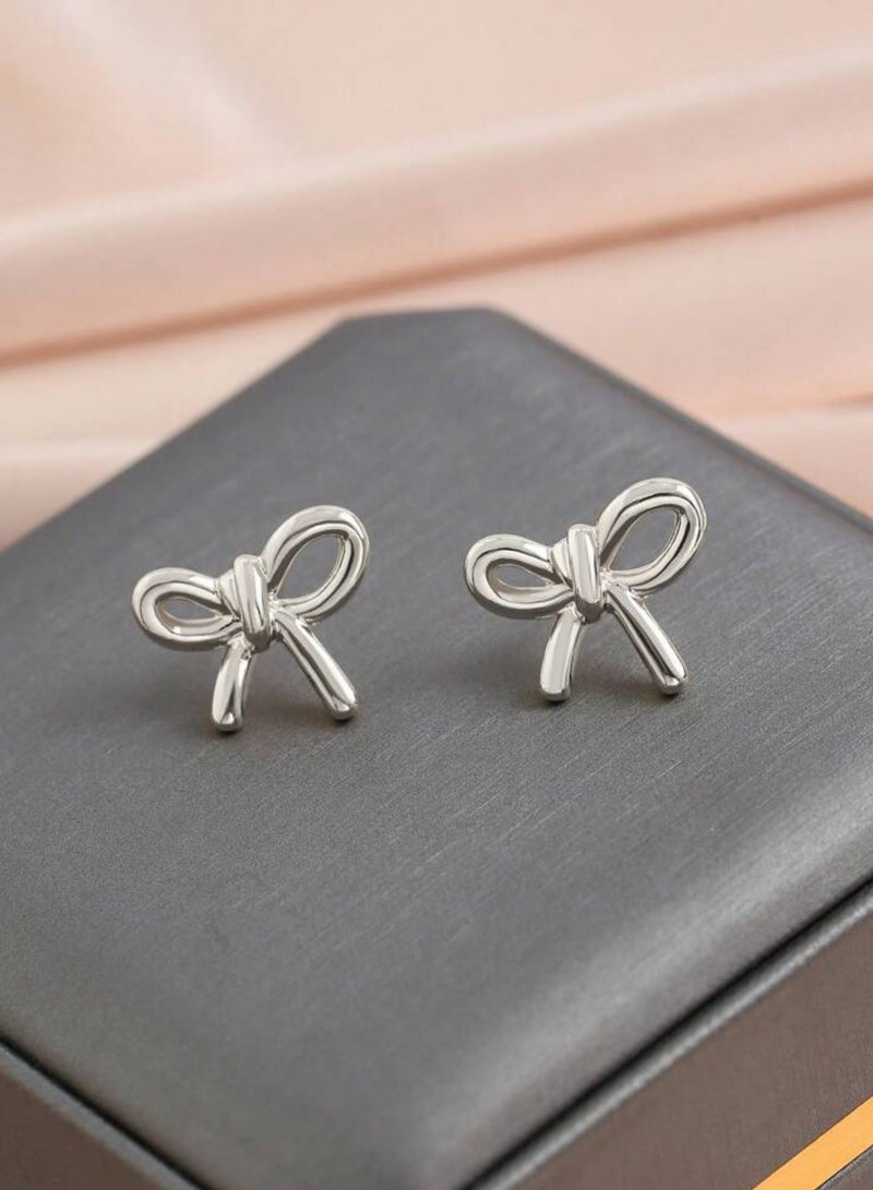 Equal Elegant Silver Stainless Steel Earrings For Women - Image 2