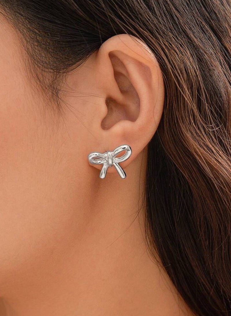 Equal Elegant Silver Stainless Steel Earrings For Women - Image 4