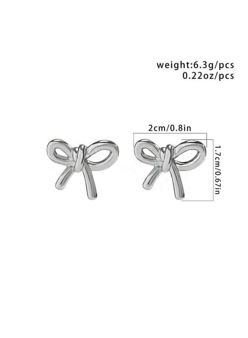Equal Elegant Silver Stainless Steel Earrings For Women - Image 5