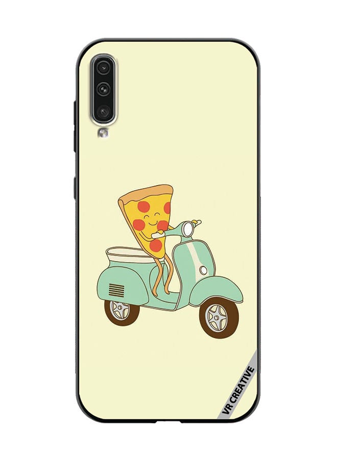 VR CREATIVE Protective Case Cover For Samsung Galaxy A70/A70s Pizza Riding Scooter Design Multicolour - Image 1