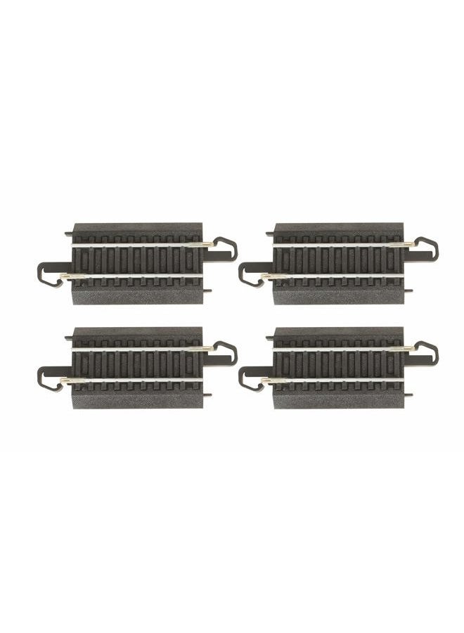 Bachmann Trains Snap-Fit EZ Track Straight Track 4-Pieces, 3-Inch, Black - Image 2