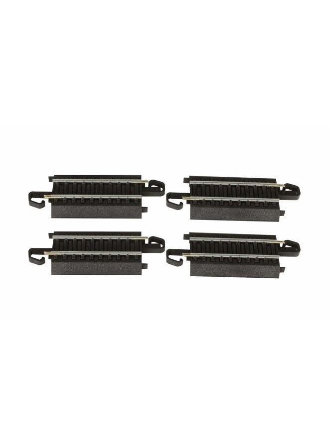 Bachmann Trains Snap-Fit EZ Track Straight Track 4-Pieces, 3-Inch, Black - Image 1