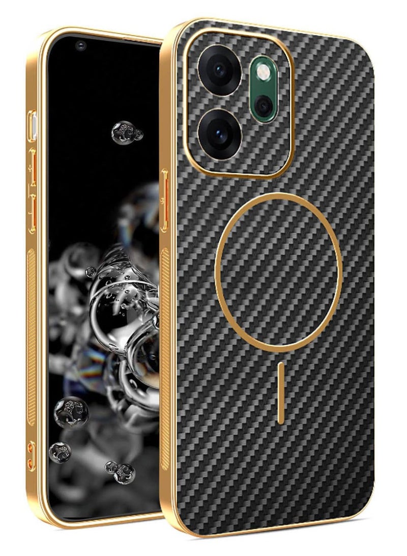 general Magnetic Cover for Oppo Reno14 F 5G, [with Wireless Charging] Ultra Thin Matte Carbon Fiber Case, Military Shockproof Soft Silicone Case - Image 1