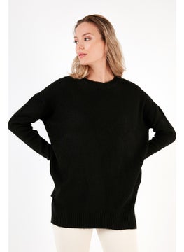 Lela Casual Cut Slit Detailed Crew Neck Sweater Women's Sweater 4616142Y  - Image 2